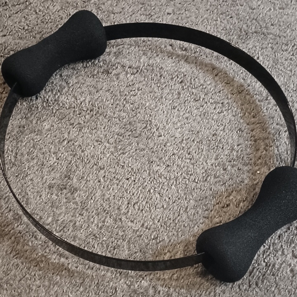 Black Pilates Ring with Foam Handles